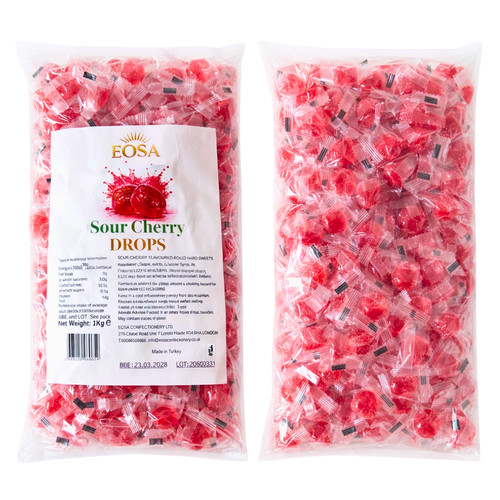 Hard candy sour - cherry, drops