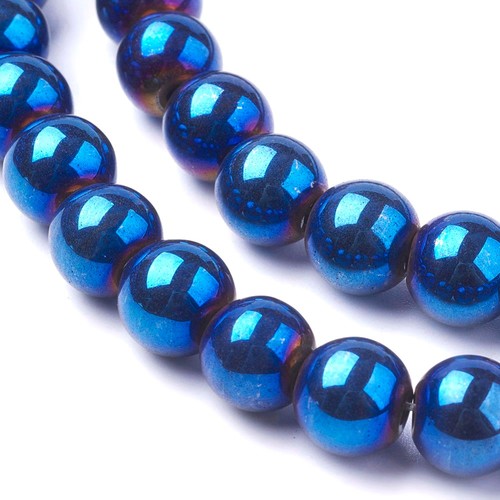 Hematite gemstone 8mm round - 8mm,