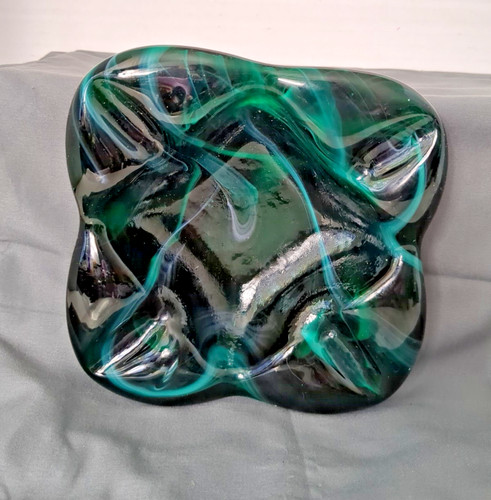 Vintage murano dark green art - vintage,