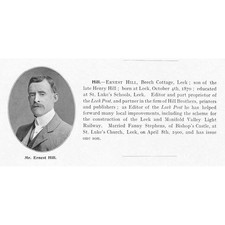 Ernest Hill of Beech Cottage, Leek Staffordshire - Antique Print 1907