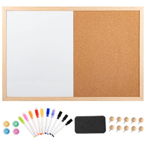 Wood frame white and cork - and,