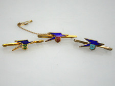 Sterling Silver Gilt BOAC Long Service Pin x 2 Plus Gold Tone Long Service Pin