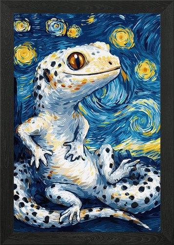 Gecko starry night style - starry,
