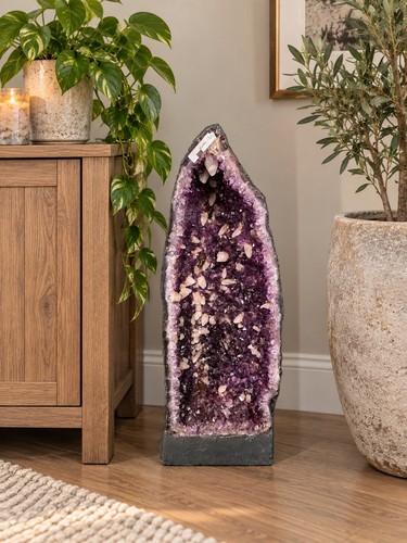 Tall amethyst crystal geode - amethyst,