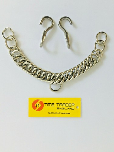Curb chain with hooks double - curb,