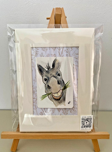 Aceo original painting donkey - original,