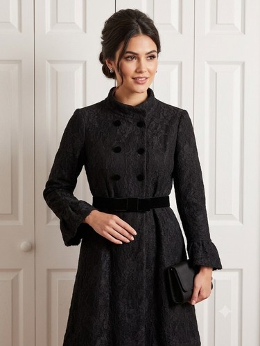 Zara womens black lace - lace, trench