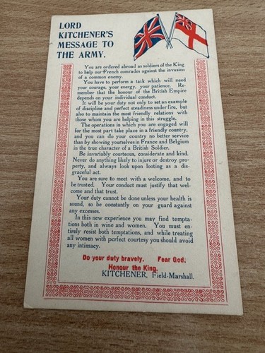 Postcard ww1 greetings - ww1,