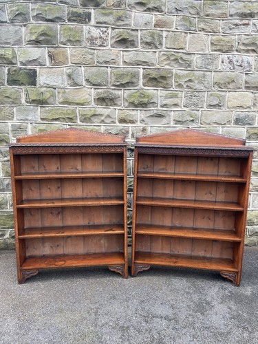 Pair victorian antique oak - pair,
