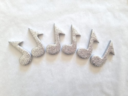 Glittery silver music - 12,
