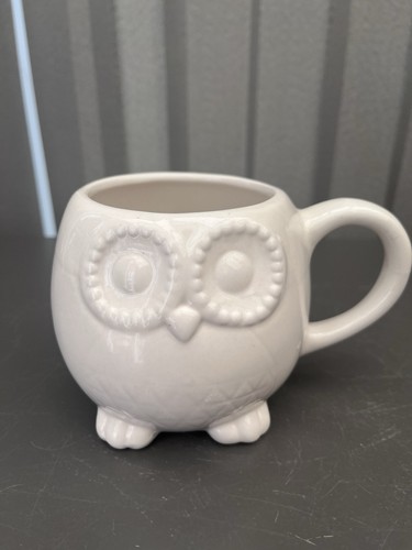Large white ceramic owl - large,