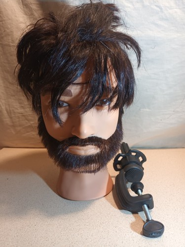 Man barber training head - man,