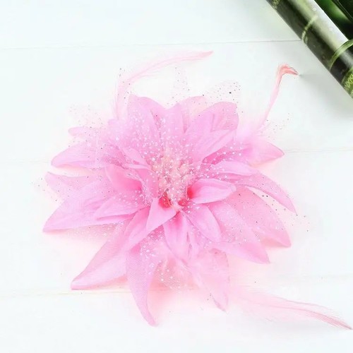 Flower feather fascinator hair - flower,