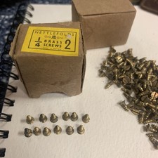  NETTLEFOLDS GKN woodscrews 12 CSK brass original screws models slotted job lot