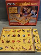 Vintage Victory Alphabet Puzzle 28 Extra Large Plywood Pieces Letters & Pictures