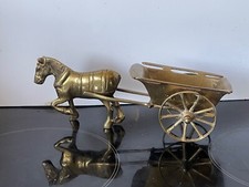 Vintage Brass Horse and Cart
