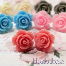 VINTAGE CARVED 15mm ROSE STUD