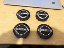 4 Nissan Leaf Tekna Alloy Wheel Black Centre Caps