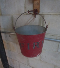 Vintage Red Metal FIRE BUCKET