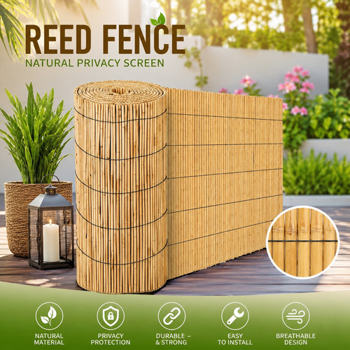 Natural reed fence - natural,