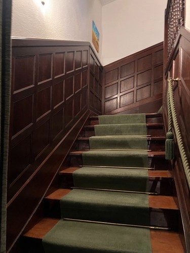 Vintage stair handrail cord - stair,