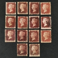 Penny red stamps - penny, circa