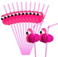 10-100PCS Pink Straws Fun Cocktail Beach Umbrella Drinking Straw Party