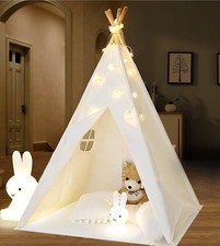 IREENUO Teepee Tent for Kids with Fairy Lights, Foldable Children Play Tent