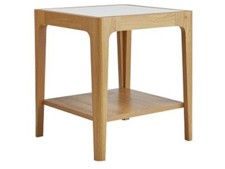 Hygena 1 Shelf End Table - Cream and Oak Effect