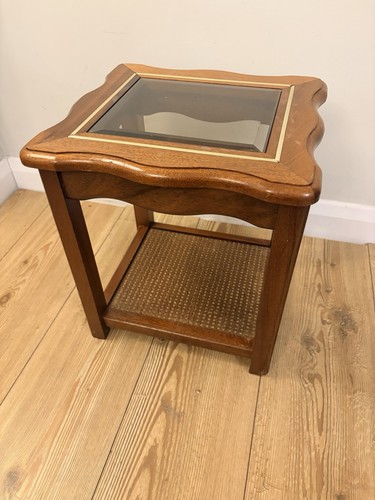 Vintage glass top - wooden, side