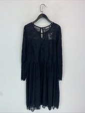 B.Young Bysalma Black Lace Dress Long Sleeve Fit and Flare Size L New with Tags