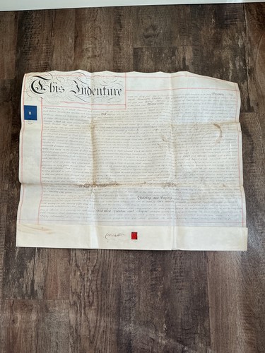 1840 antique vellum indenture - 1840,