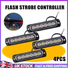 4x 6 LED Amber Strobe Flashing