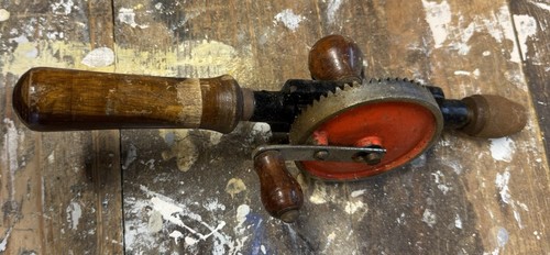 Small hand drill antique tool - small,