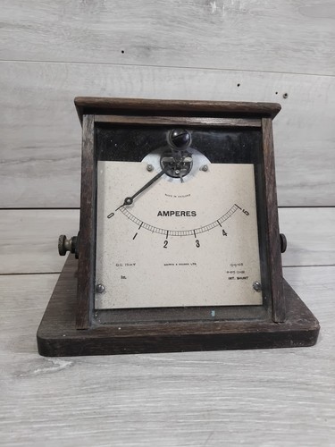 Antique mounted ammeter - mounted,
