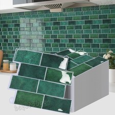60X White 3D Mosaic Tile Bricks for Bathroom Kitchen Stick on Wall Tile Sticker
