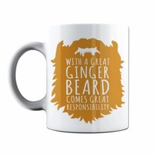 With A Great Ginger Beard Come Great Responsibility Funny Coffee Tea Cup Mug