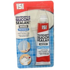 Waterproof White Silicone Sealant 70g Tube for Kitchens Bathrooms Repairs