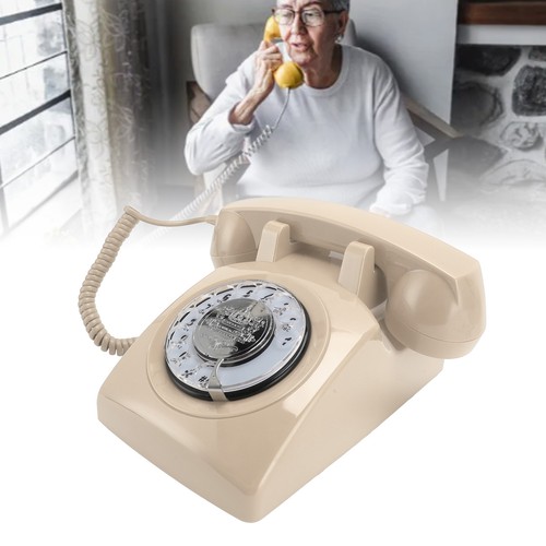 Beige retro phone 1960s - phone,