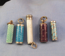 SILVER GUILLOCHE ENAMEL ANTIQUE MECHANICAL PROPELLING PENCIL HOLDER SPARE REPAIR