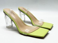 SIMMI LONDON StrapPU Mules Heel Shoes - Lime Green - UK 7 (40) RRP = £35.00