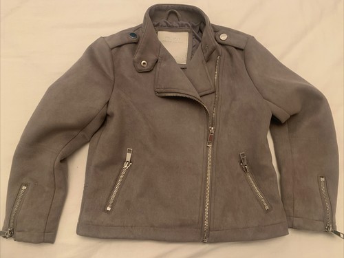 Girls faux suede biker jacket - suede,