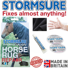 Stormsure Horse Rug Repair Kit Waterproof 3 Nylon & 2 Tuff Patches 2 tubes glue