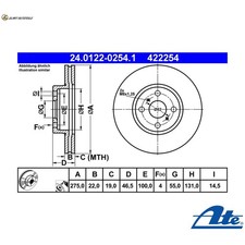 2x BRAKE DISCS 24.0122-0254.1