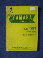 Yamaha YB100 Type 2UO Genuine Original Parts List 1978 Used Good Condition
