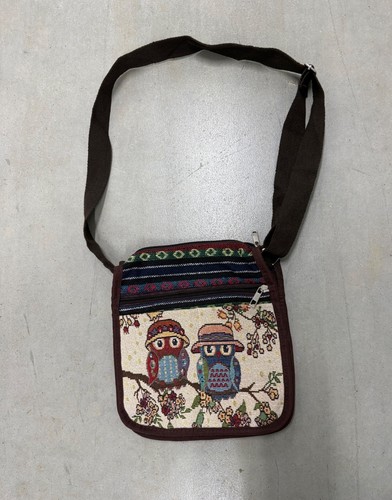 Vintage owl tapestry crossbody - vintage,