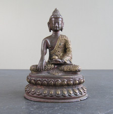 Antique Bronze Gilt Shakyamuni Buddha Statue