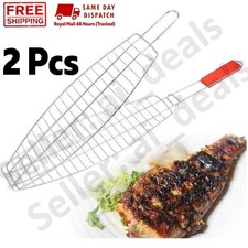 2 x Fish Grill Basket Rack