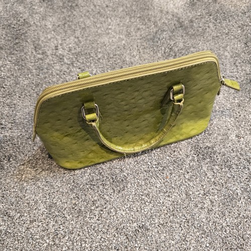 Green patent handbag - patent, faux