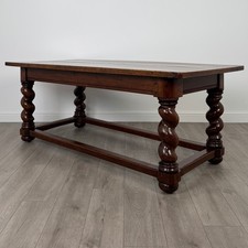 Antique 19th Century Barley Twist Dining Table In Oak ( REF AF-4321 )